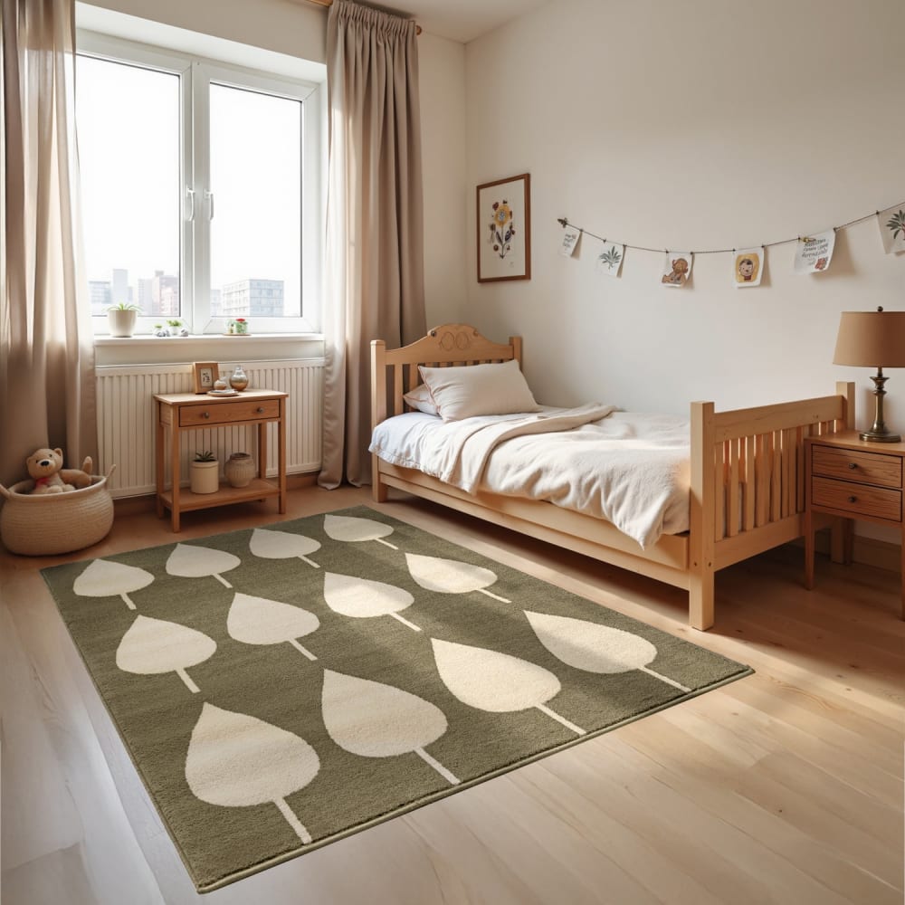 Tapis Enfant LEAVES Vert 160x235cm