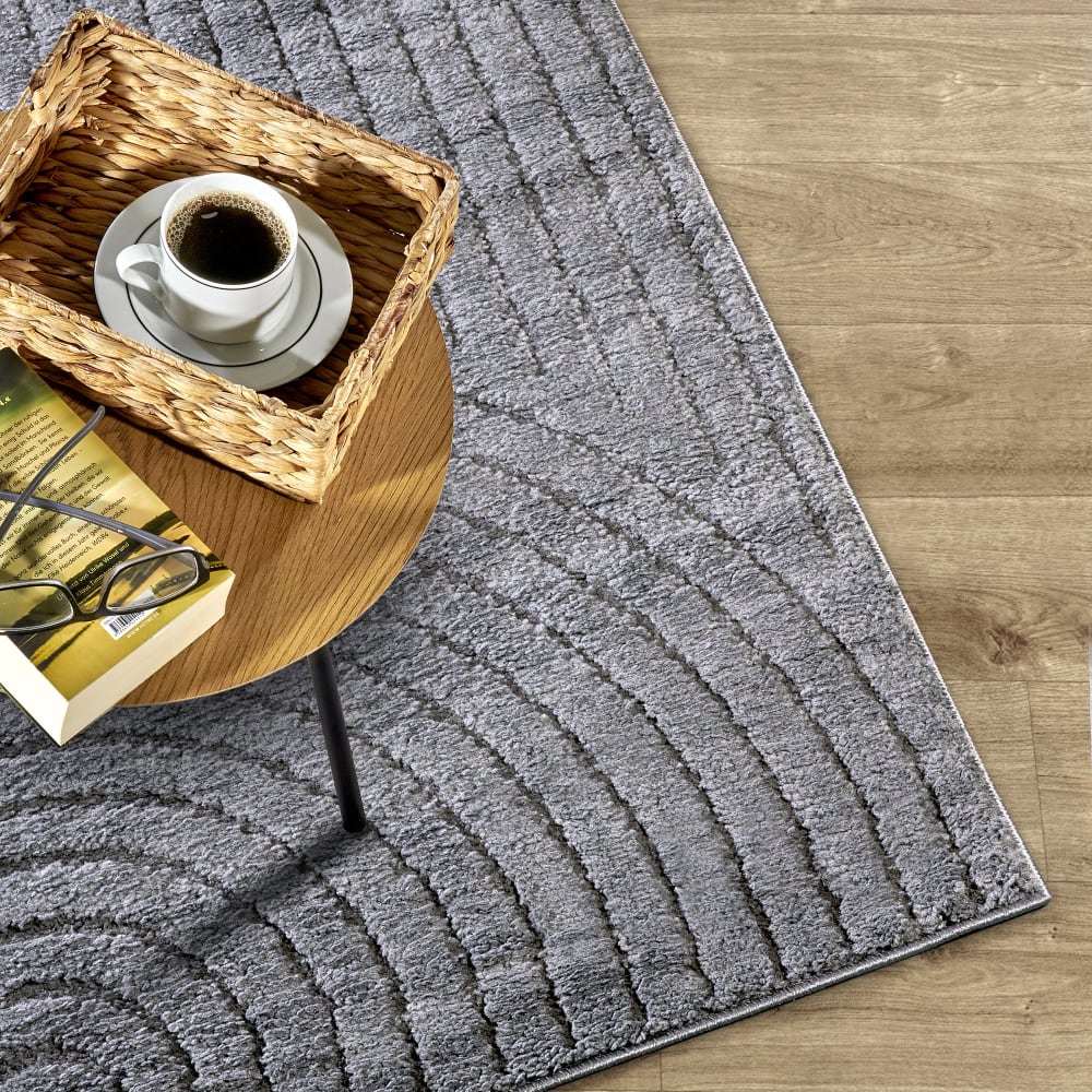 Tapis dept à relief gris anthracite - elle décoration 80x120cm — vue 4