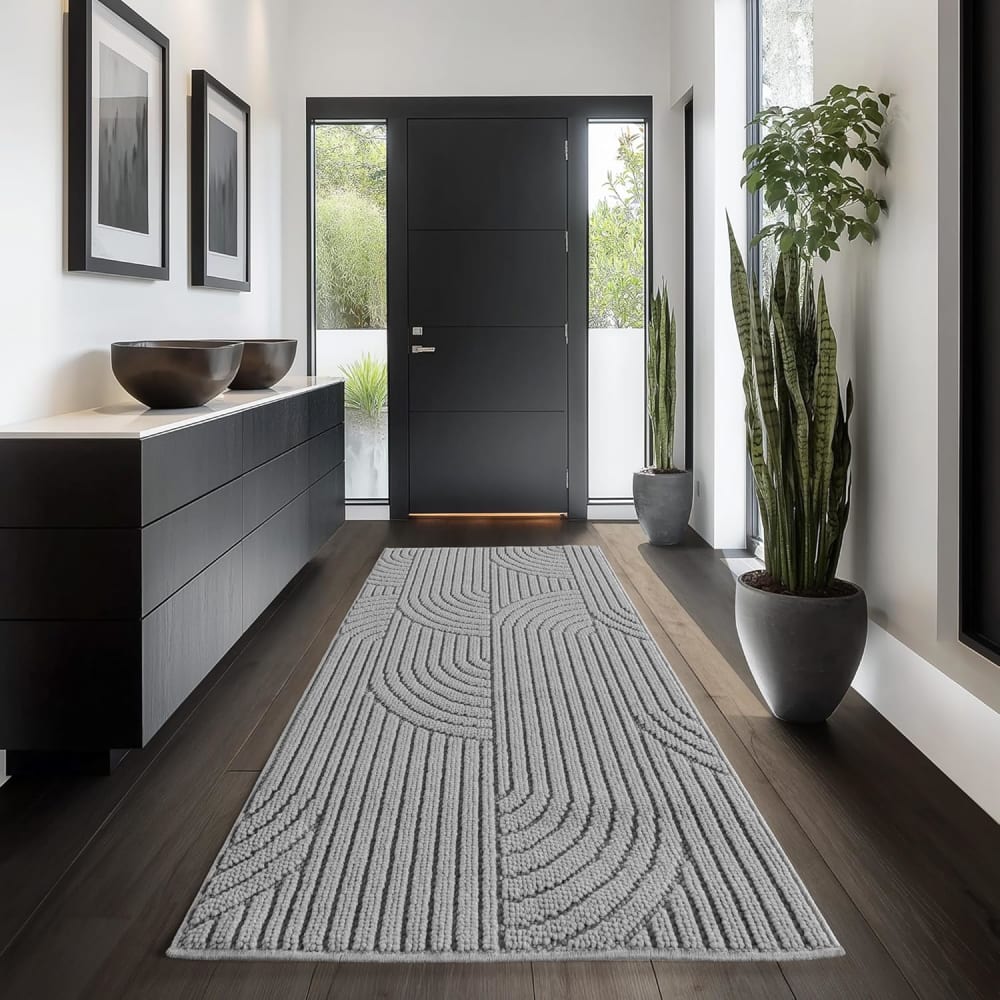 Tapis bouclés à relief arch gris 140x200cm — vue 4