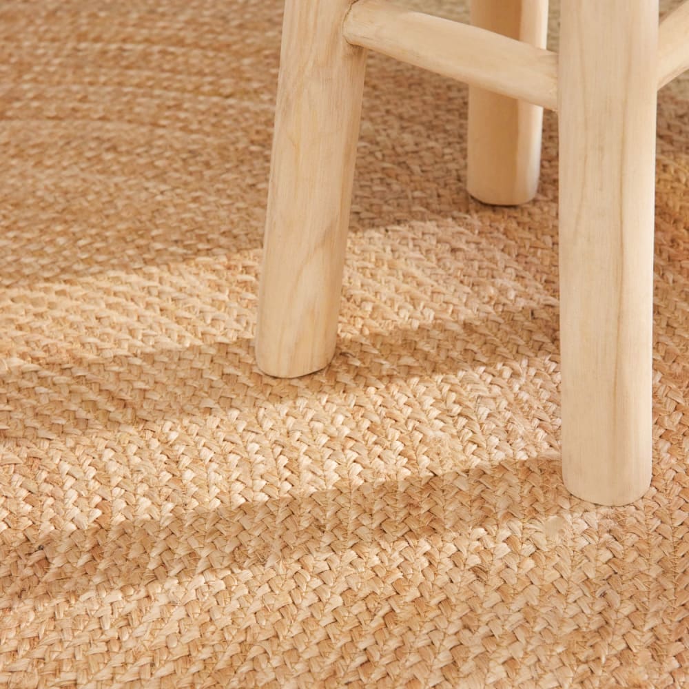 Tapis jute fait main bicolore beige et crème 240cm — vue 4