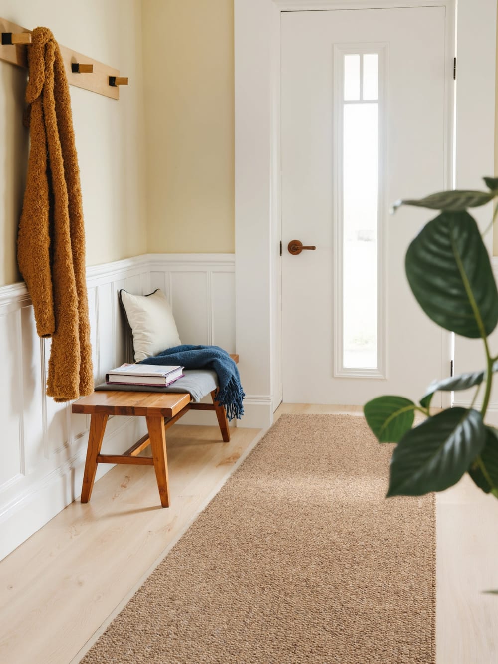 Tapis bouclé aspect laine caramel 200x290cm — vue 4