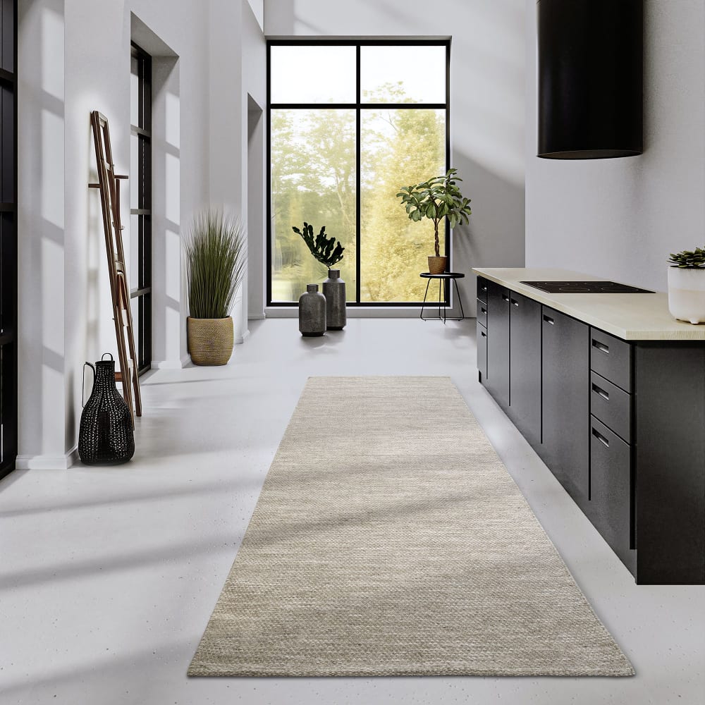 Tapis uni en laine lin naturel - elle decoration 190x280cm — vue 4