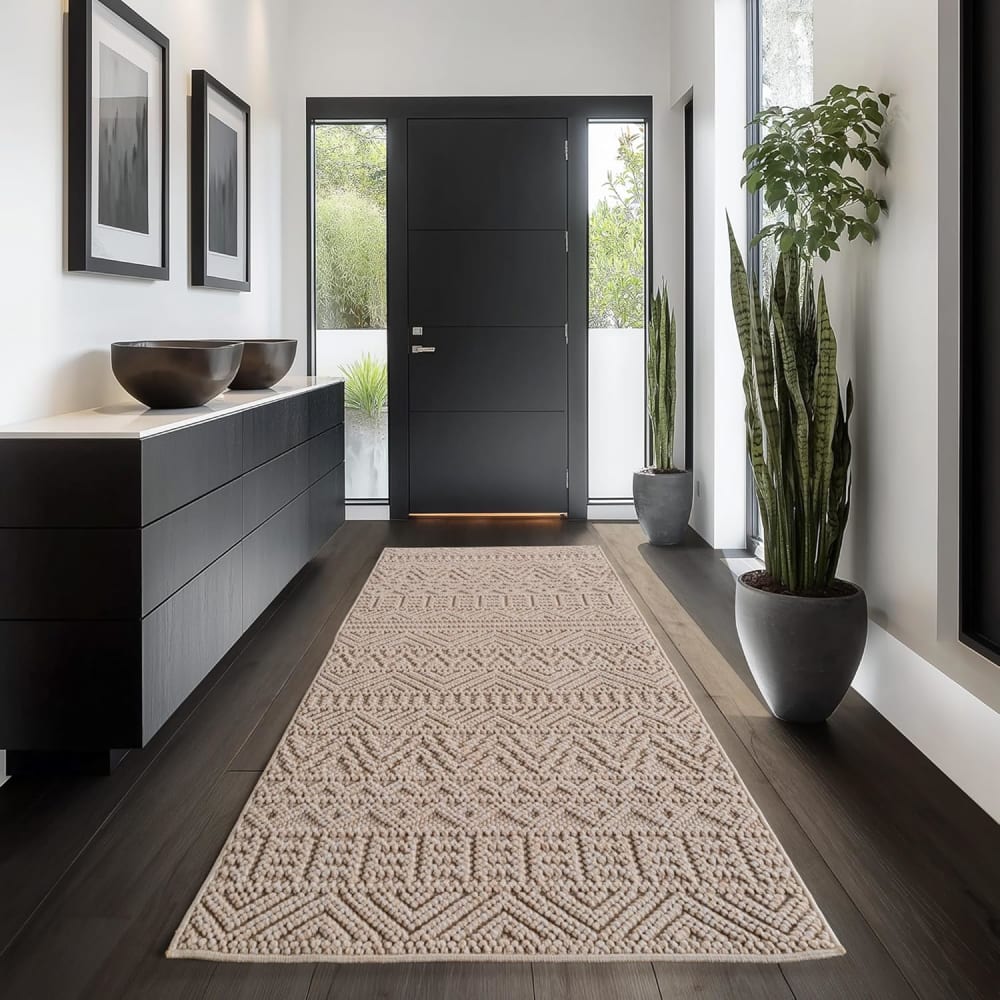 Tapis bouclés à relief ethnik beige 120x170cm — vue 4