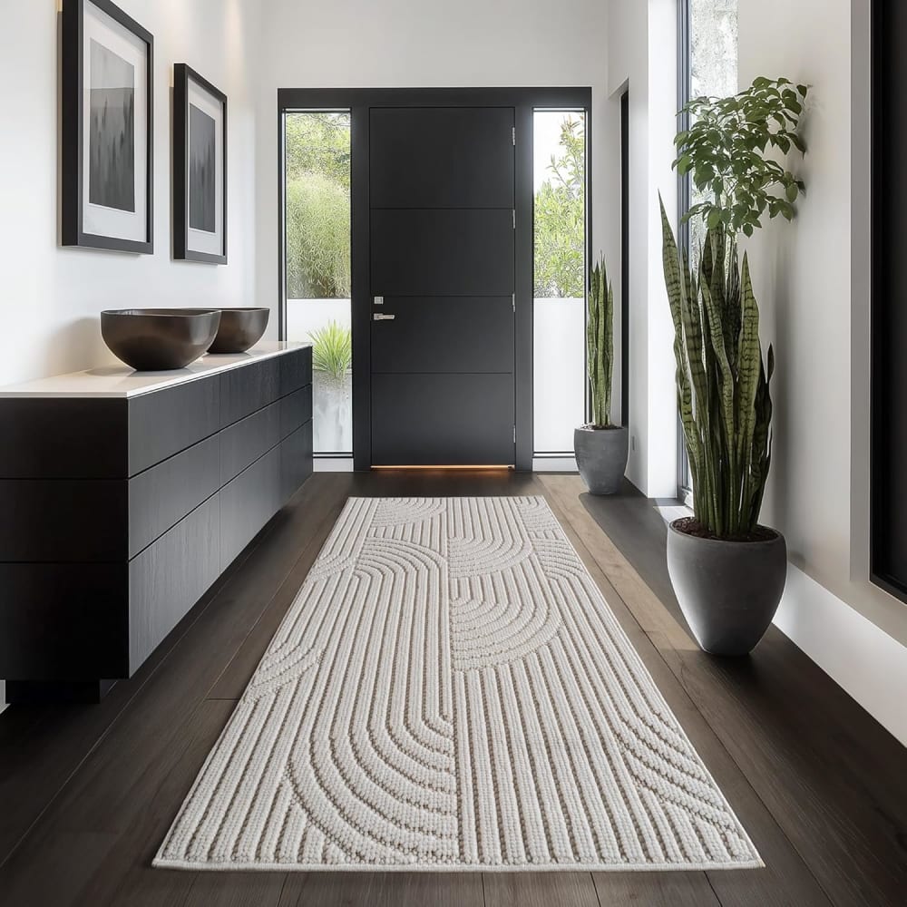 Tapis bouclés à relief arch crème 120x170cm — vue 4