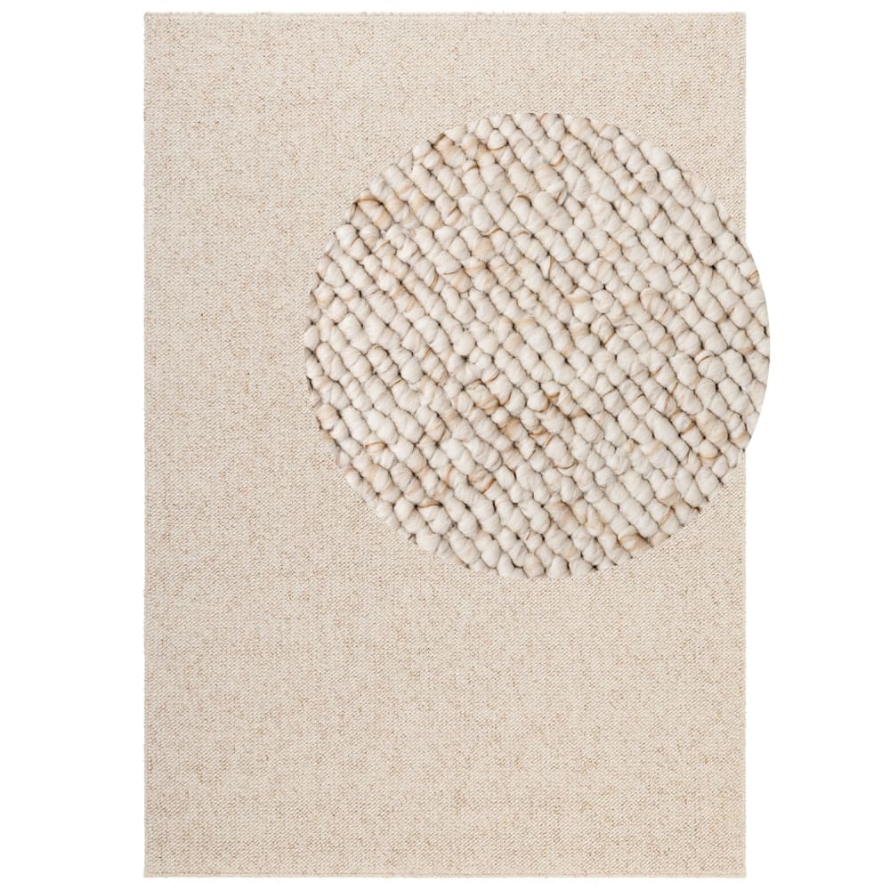 Tapis Bouclé aspect laine Crème 240x340cm