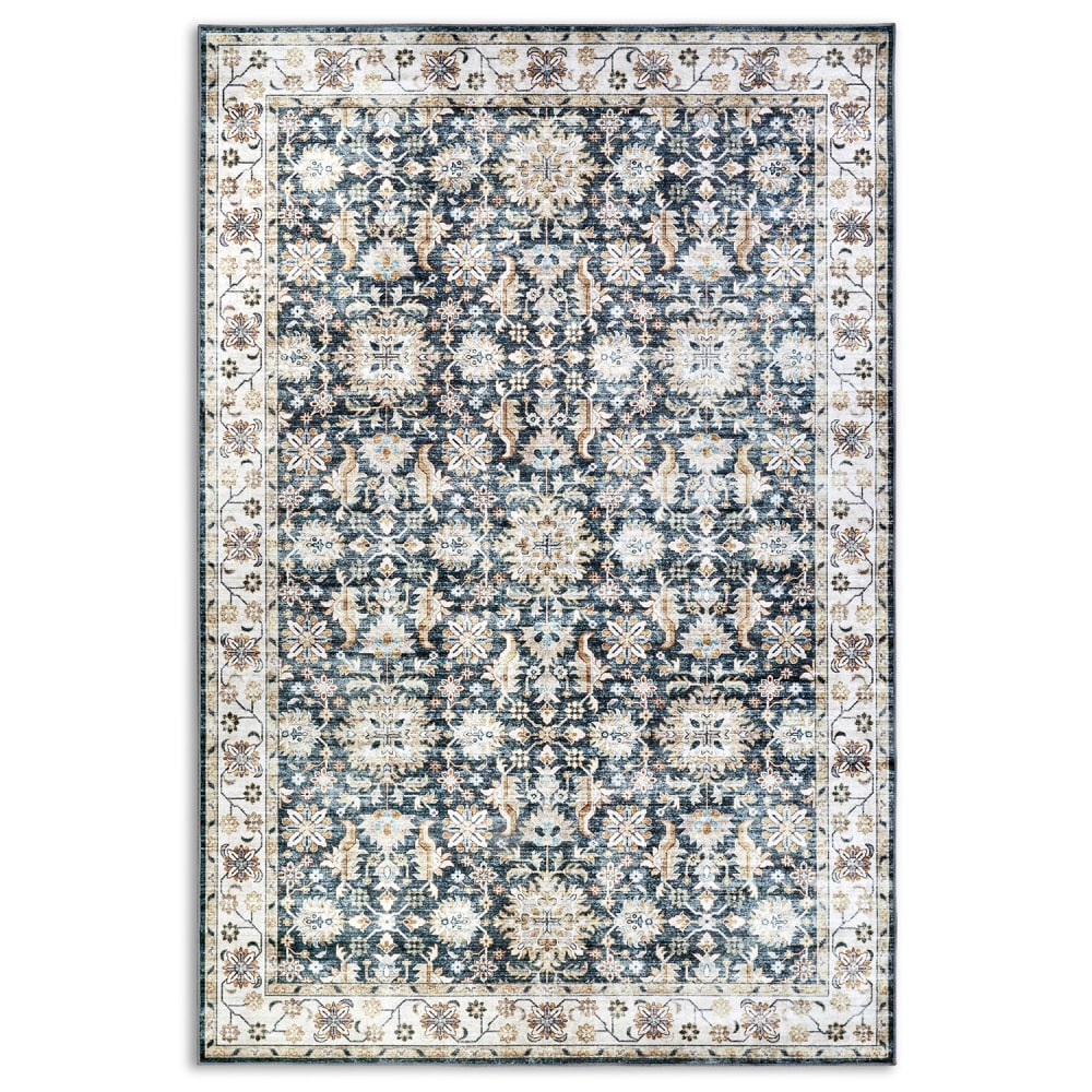 Tapis Oriental Vintage Bleu Crème - ELLE Decoration 80x150cm