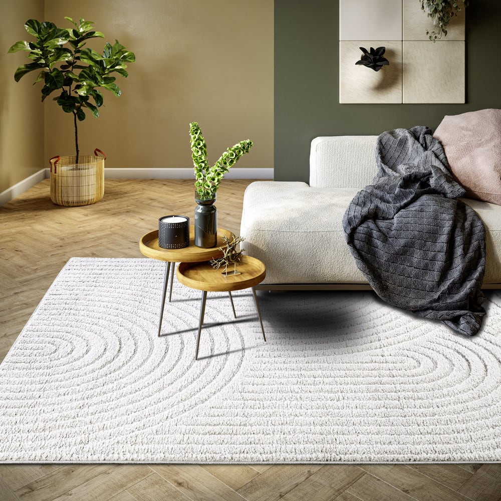 Tapis dept à relief crème - elle décoration 200x280cm — vue 3