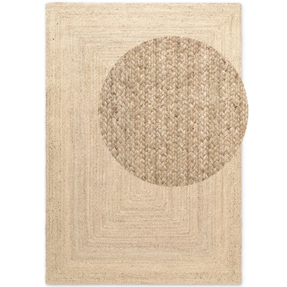 Tapis en Jute Fait Main Blanc Naturel 160x230cm