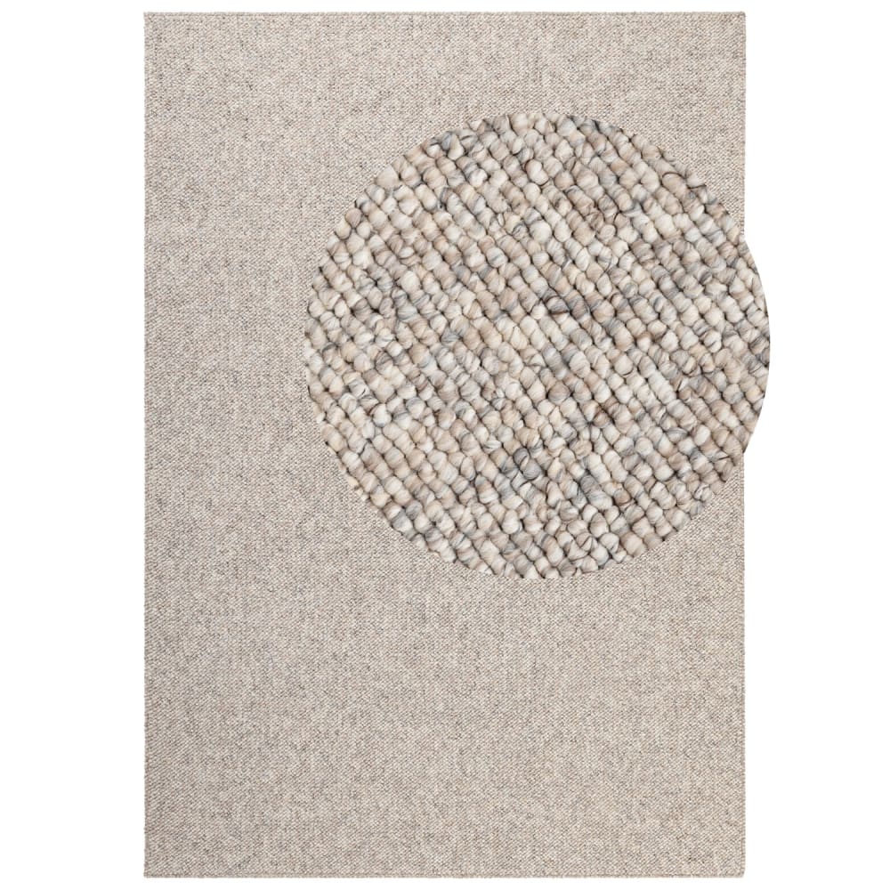 Tapis Bouclé aspect laine Crème Chiné 160x230cm