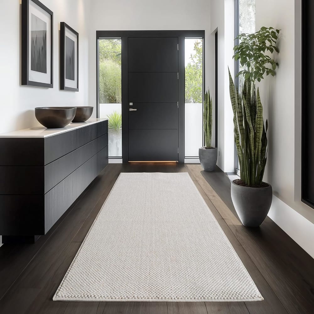 Tapis bouclés à relief uni crème 120x170cm — vue 4