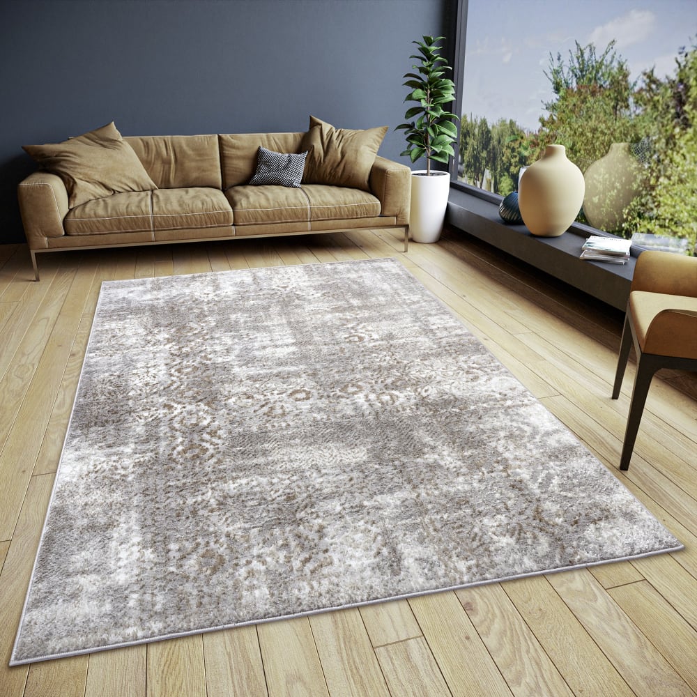 Tapis moderne Abstrait STUDIO Gris Marron 200x280cm
