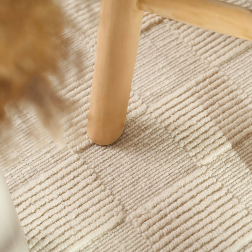 Tapis en laine fait main blanc naturel 120x170cm — vue 4