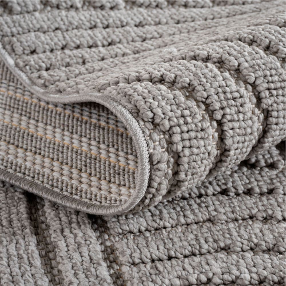 Tapis rond bouclés à relief arch gris 80x80cm — vue 4