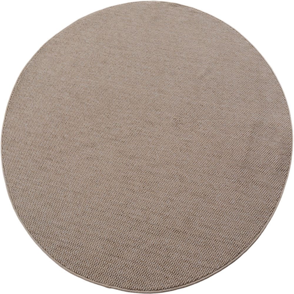 Tapis Rond bouclés à relief Uni Beige 160x160cm
