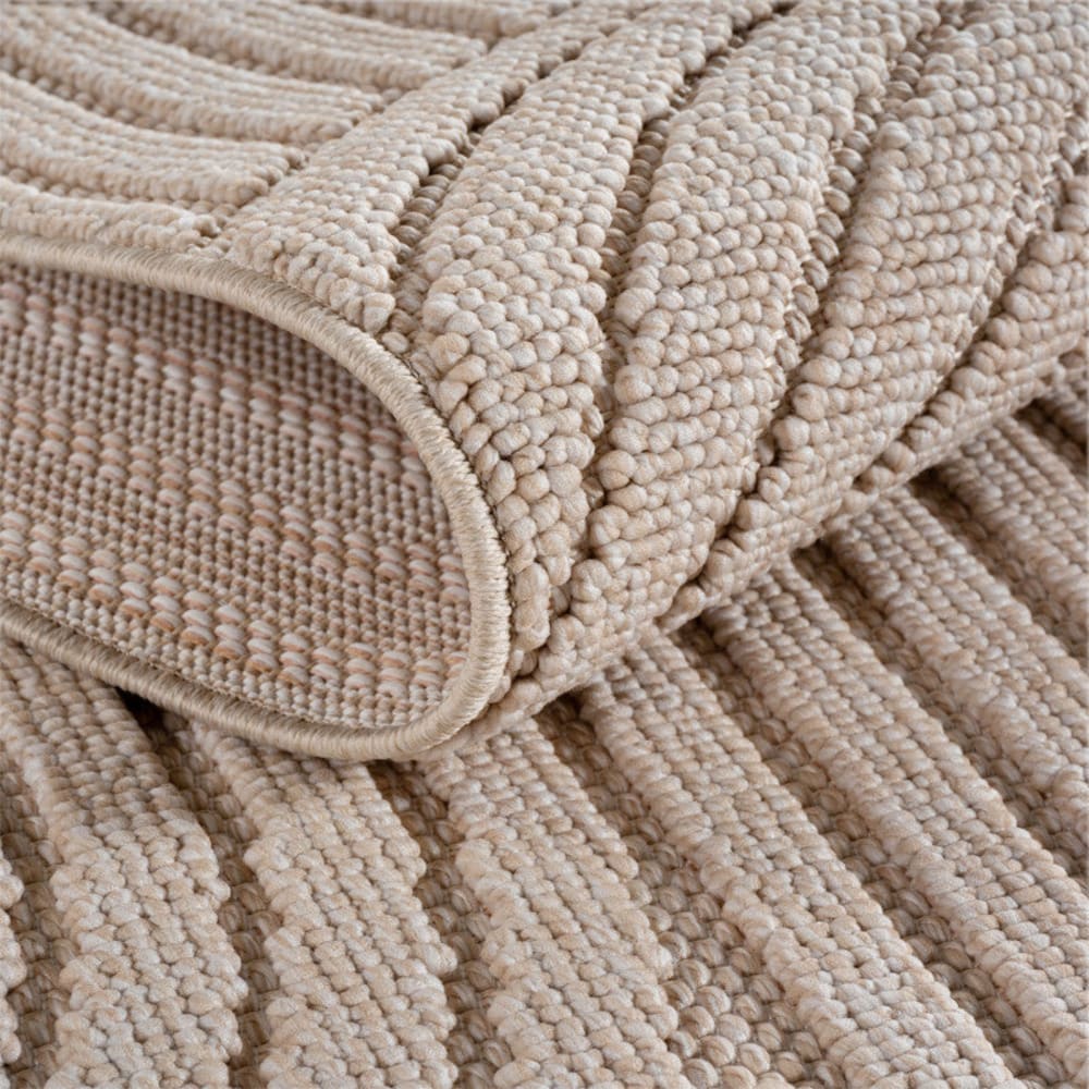 Tapis rond bouclés à relief arch beige 200x200cm — vue 4