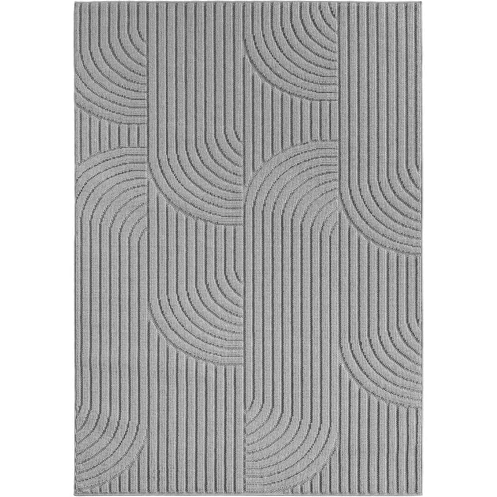 Tapis bouclés à relief arch gris 160x230cm