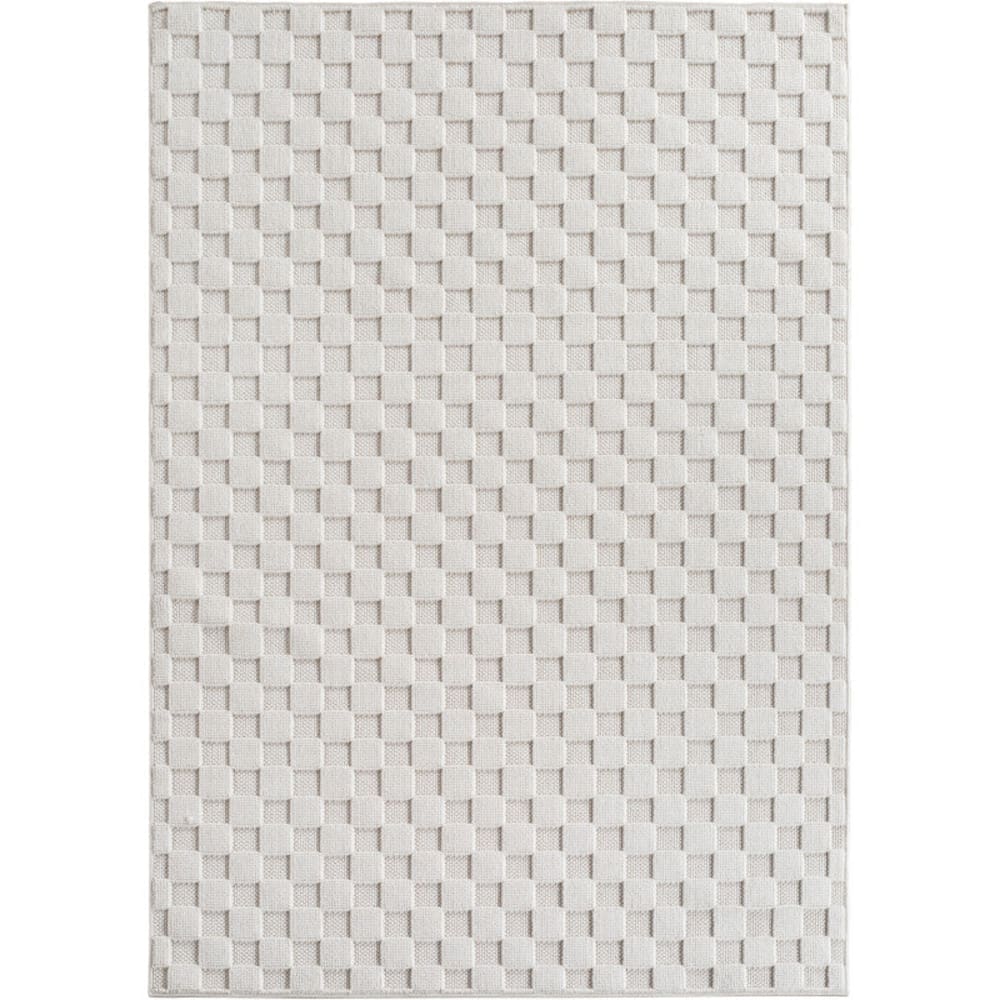 Tapis bouclés à relief DAMIER Crème 60x110cm