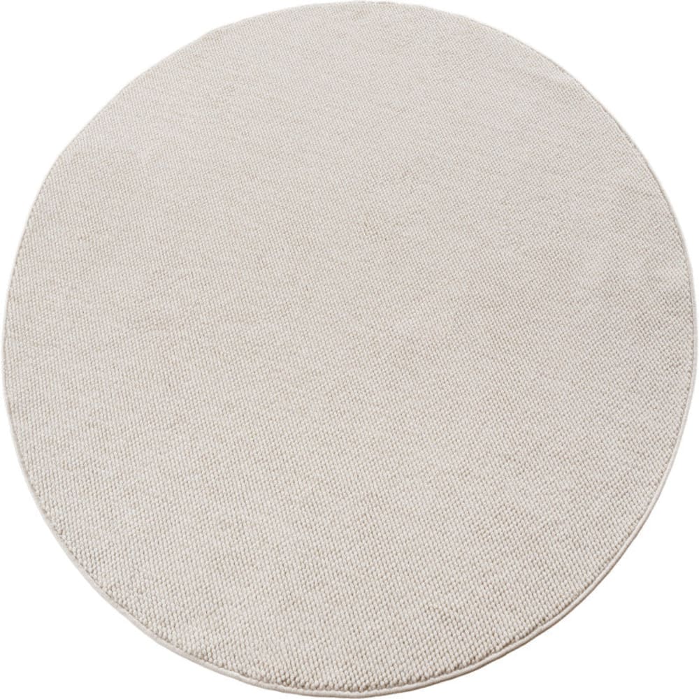 Tapis Rond bouclés à relief Uni Crème 80x80cm