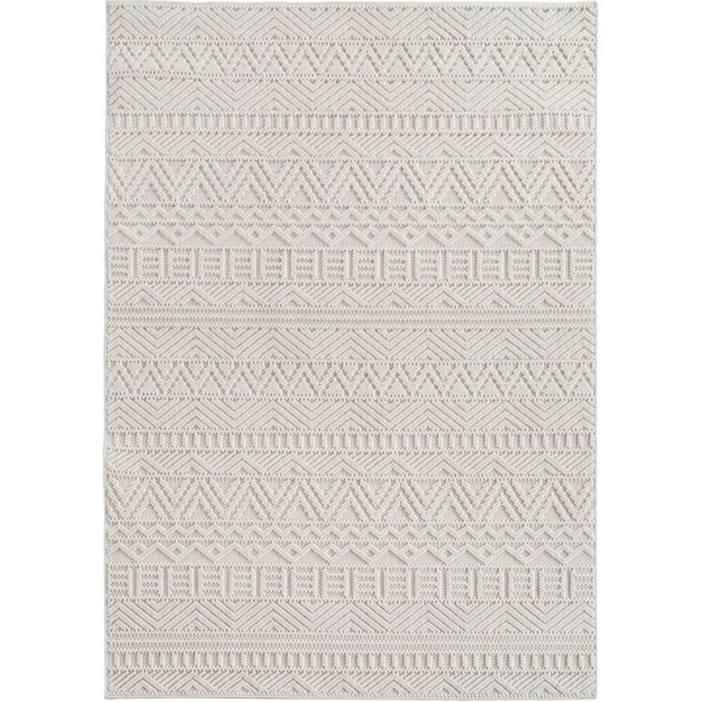 Tapis bouclés à relief ethnik crème 160x230cm
