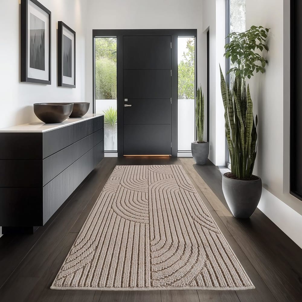 Tapis bouclés à relief arch beige 280x370cm — vue 4