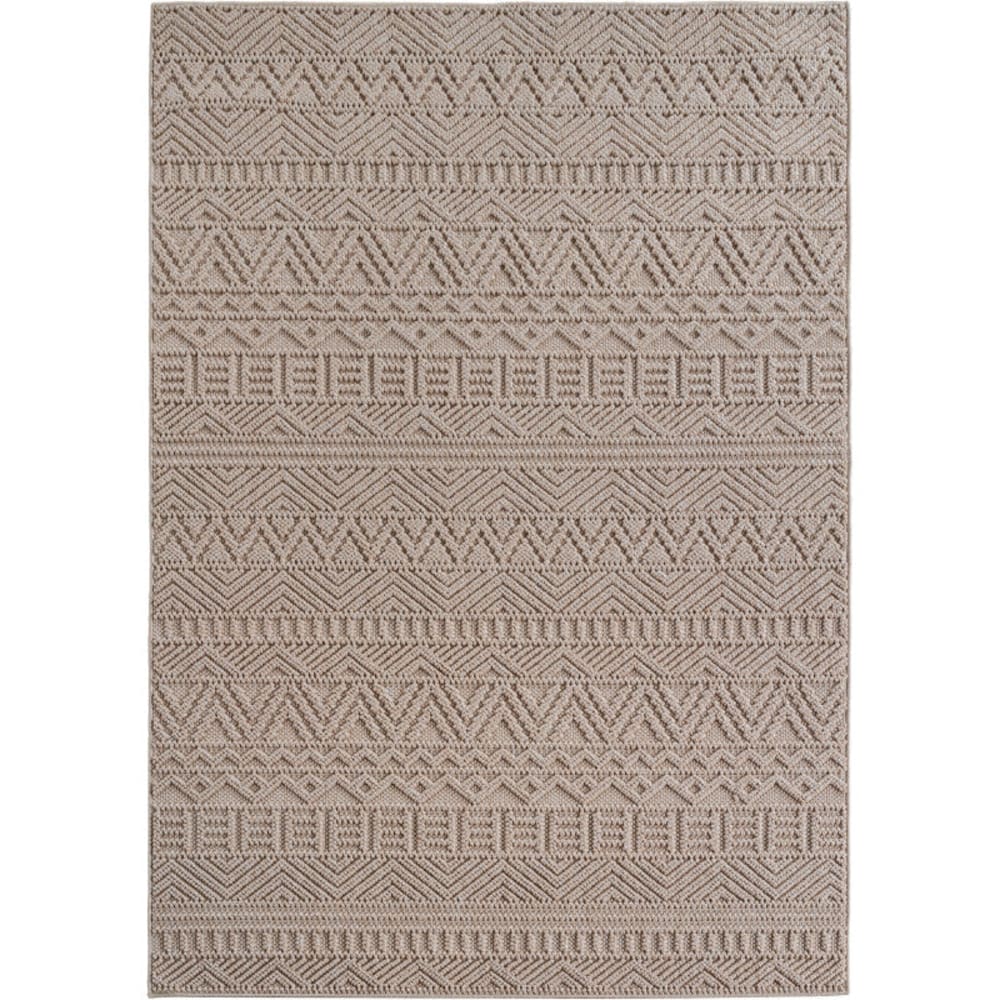 Tapis bouclés à relief ethnik beige 80x150cm