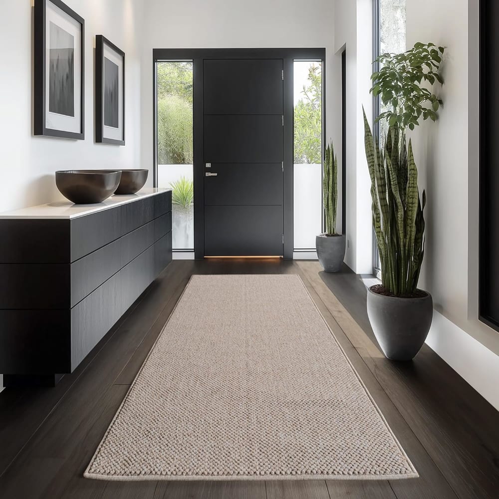 Tapis bouclés à relief uni beige 80x150cm — vue 4