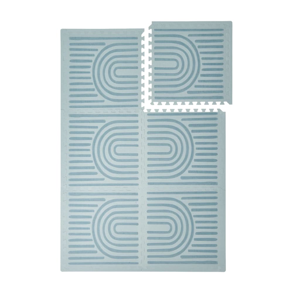 Tapis de jeu puzzle en mousse éco-responsable bleu 120x180 cm