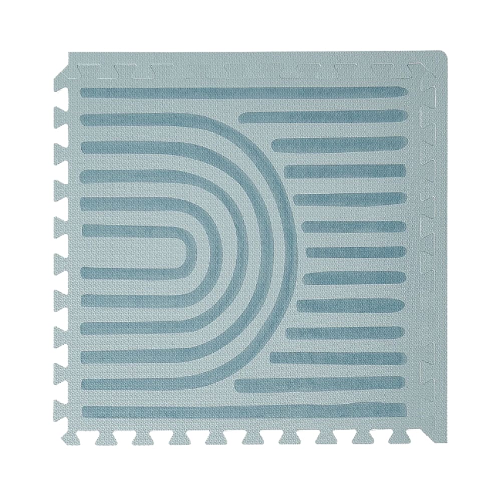 Tapis de jeu puzzle en mousse éco-responsable bleu 120x180 cm
