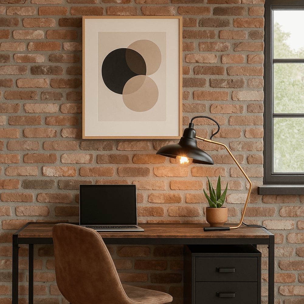 Lampe en acier noir et doré — vue 3
