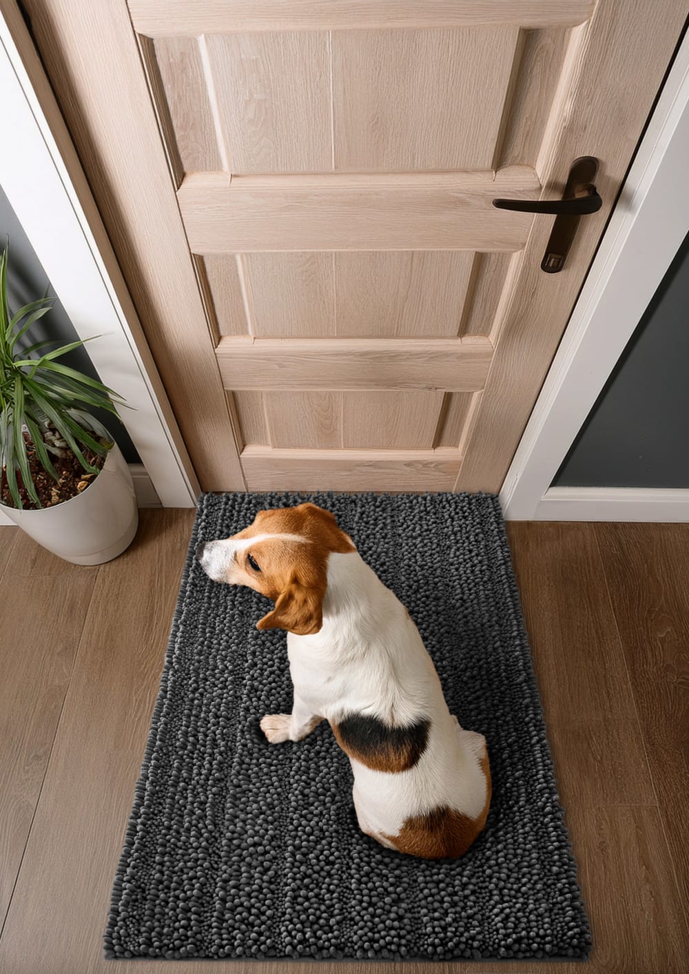 Tapis d'entrée pour toutou gris anthracite 80x150 cm — vue 3