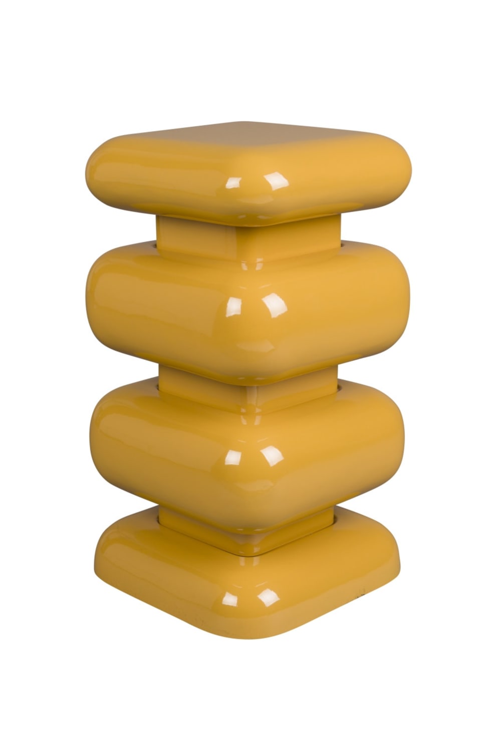 Bout de canapé en métal jaune