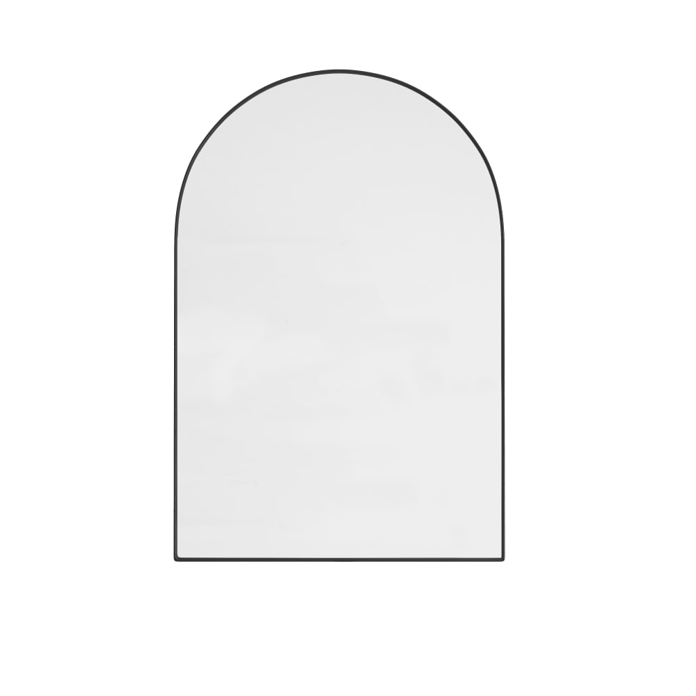 Cabinet Miroir Arqué, Cabinet Mural avec Cadre Métallique, 61x91cm