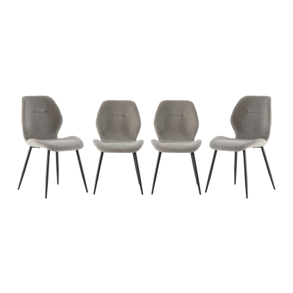 Lot de 4 chaises en tissu