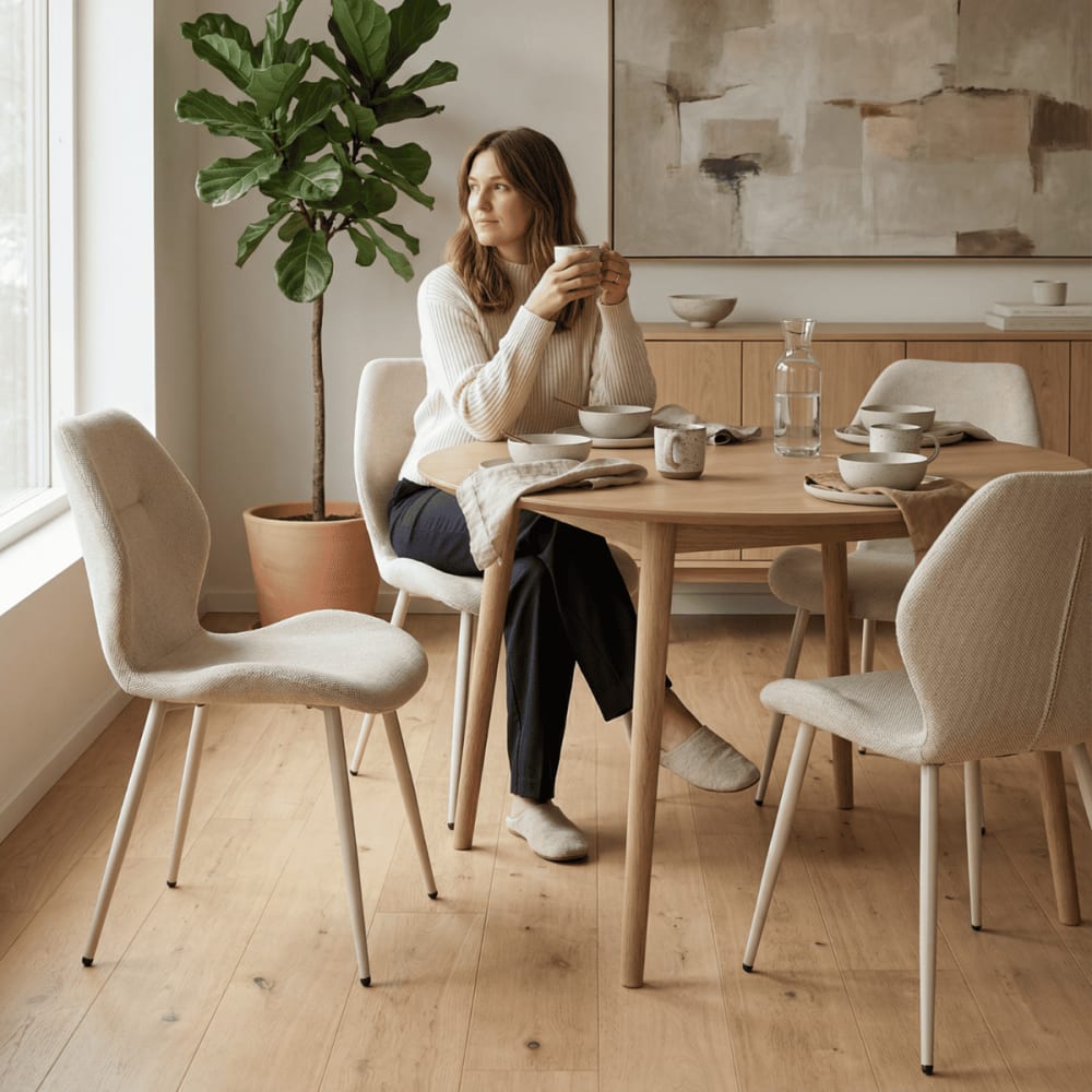 Set von 4 Stoffstühlen H86 cm - Beige - Maisons Du Monde