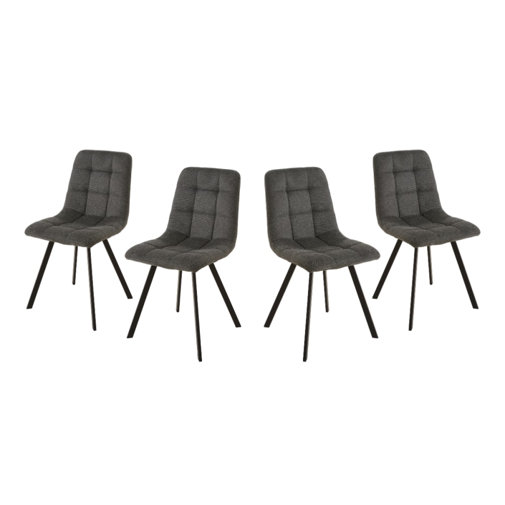 Lot de 4 chaises matelassées rembourrées - Gris Anthracite