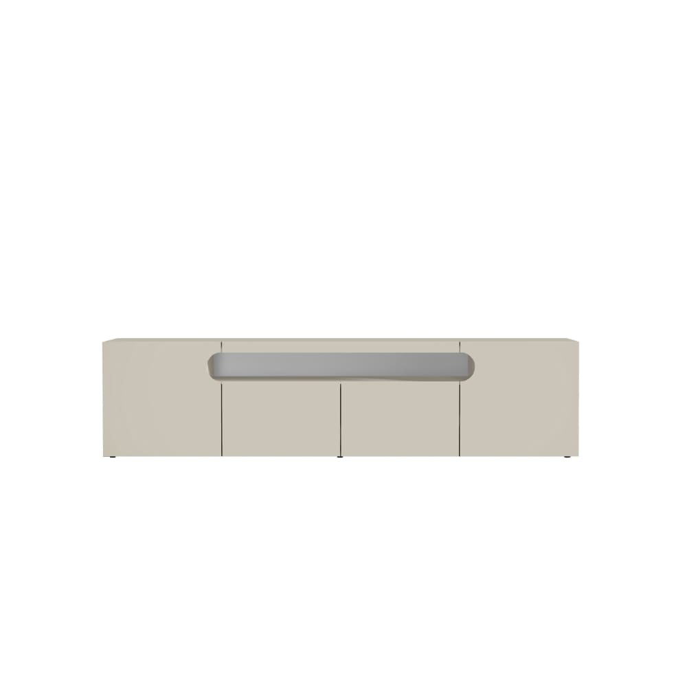 Meuble tv 4 portes 1 niche 240 cm effet bois cachemire