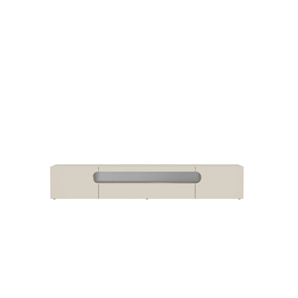 Meuble tv 3 portes 1 niche 240 cm effet bois cachemire