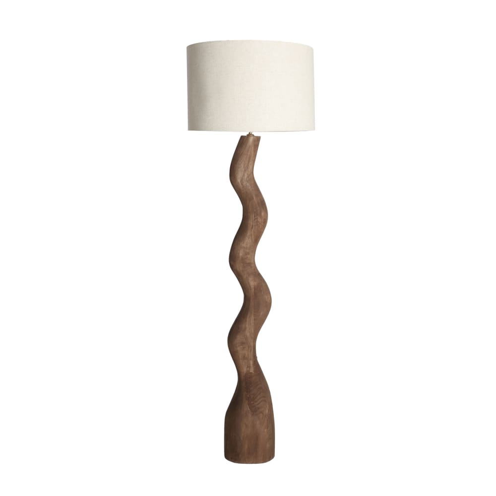 Lampe haute en bois de