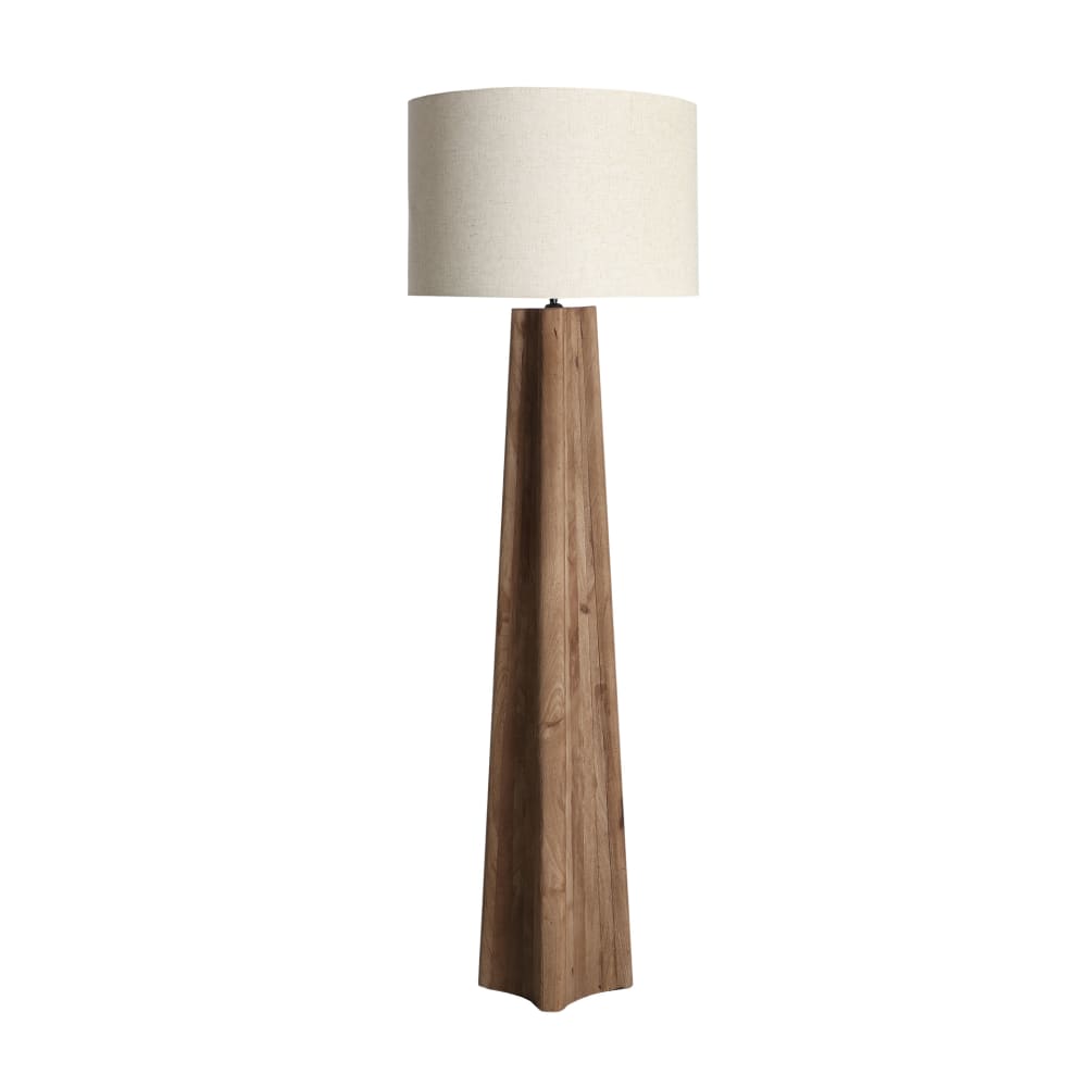 lampe haute en bois de
