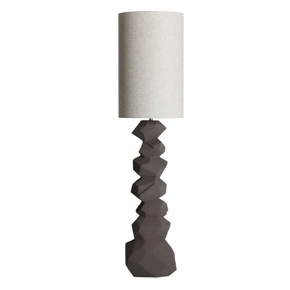 Lampe haute en céramique gris rugueux en 35x35x141 cm
