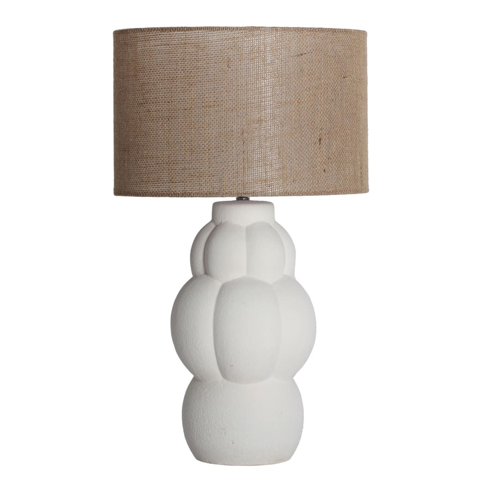 Lampe de salon en céramique blanc cassé  en 38x38x66 cm