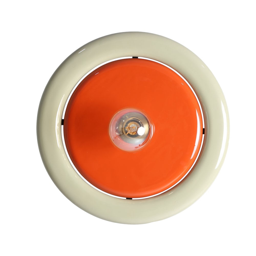 Lampe de mur en bois de mangue orange laqué en 40x10x40 cm