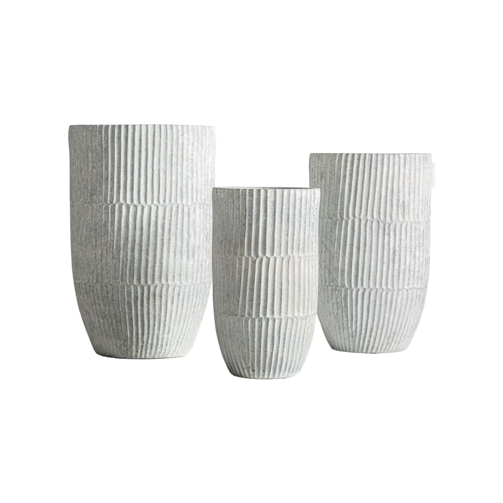 Jardinière en céramique gris  en 43x43x68 cm