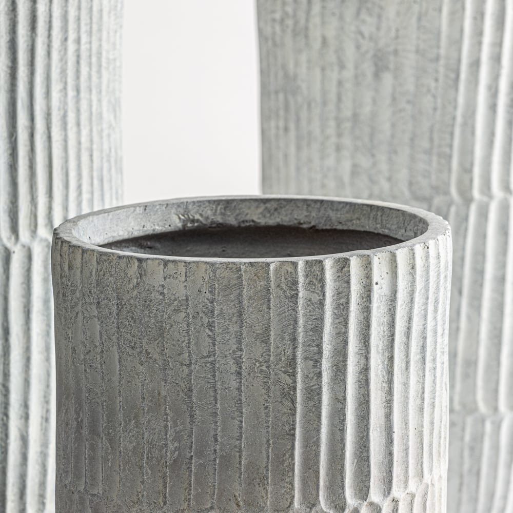 Jardinière en céramique gris  en 43x43x68 cm - Maisons du Monde