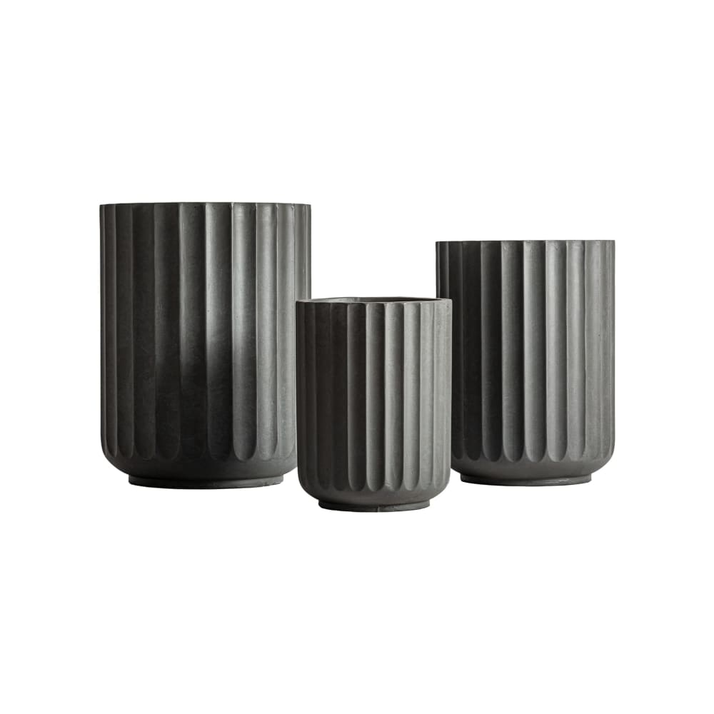 Jardinière en céramique gris  en 42x42x56 cm