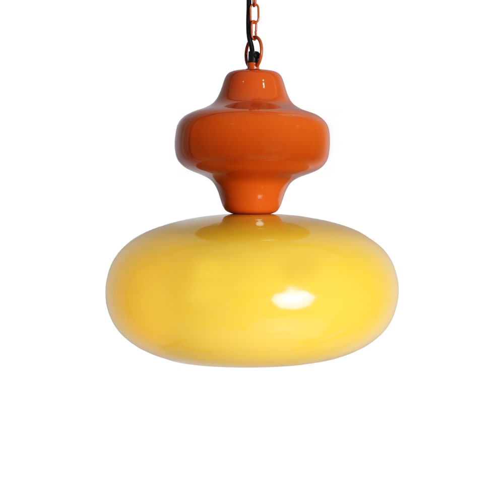 Lustre en fer jaune brillant en 38x38x423 cm