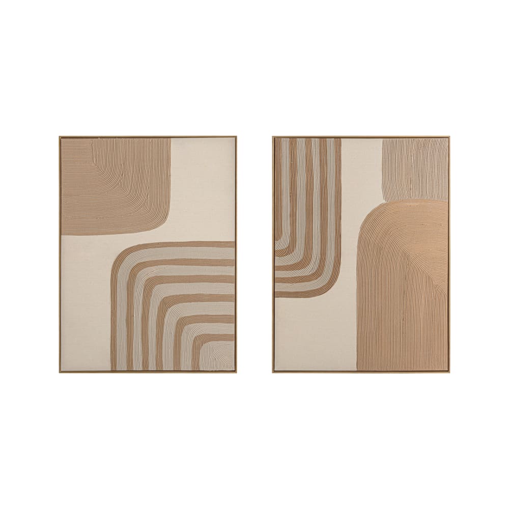 Tableau en toile marron artisanal  90x4x120cm