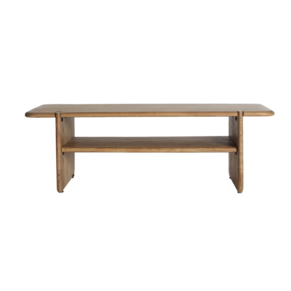 Table basse en bois de mangue brun clair  en 120x60x41 cm