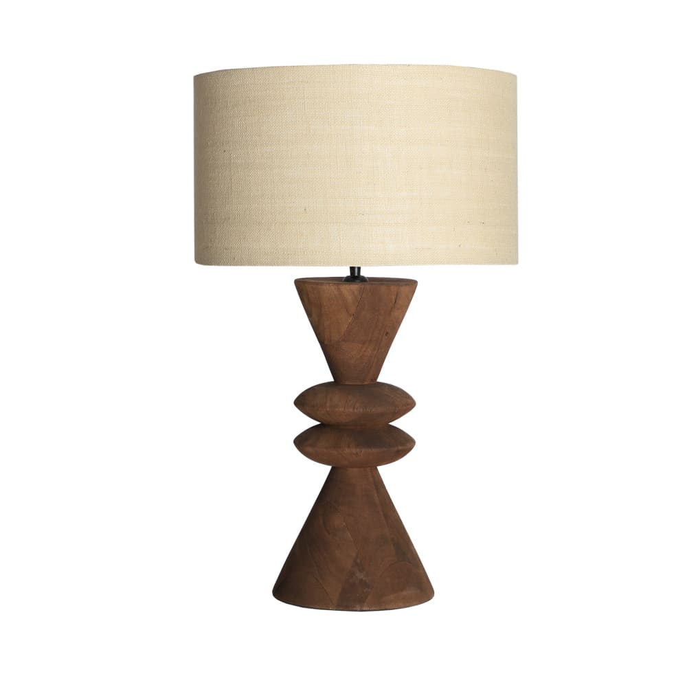 Lampe de salon en bois de mangue marron  en 40x40x67 cm