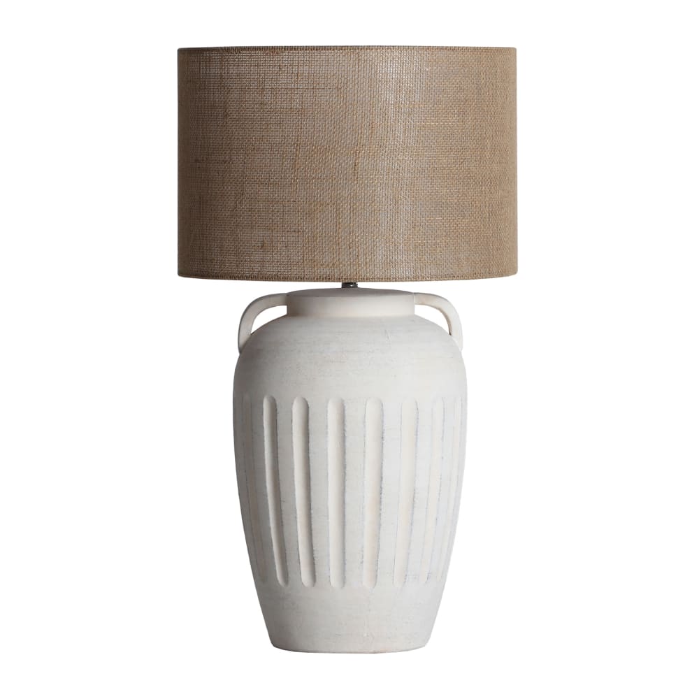 Lampe de salon en céramique blanc cassé  en 40x40x73 cm